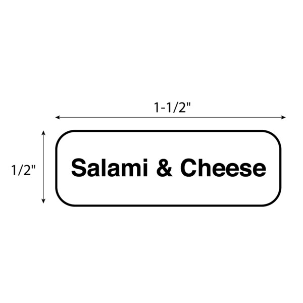 Nevs Salami & Cheese Label 1/2" x 1-1/2" DIET-559 - main